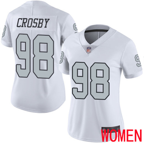 Oakland Raiders Limited White Women Maxx Crosby Jersey NFL Football #98 Rush Vapor Untouchable Jersey